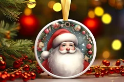 Watercolor Santa Winter Ornament Product Image 3