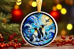 Round Christmas Ornament Sublimation|Clipart Product Image 2