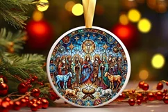 Round Christmas Ornament Sublimation|Clipart Product Image 1
