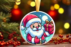 Round Christmas Ornament Sublimation|Clipart Product Image 1