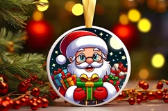 Round Christmas Ornament Sublimation|Clipart Product Image 1