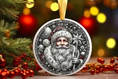Round Christmas Ornament Sublimation|Clipart Product Image 2