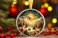 Round Christmas Ornament Sublimation|Clipart Product Image 1