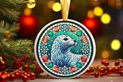 Round Christmas Ornament Sublimation|Clipart Product Image 2