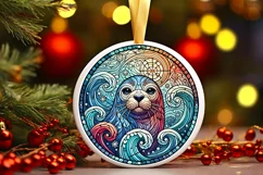 Round Christmas Ornament Sublimation|Clipart Product Image 2