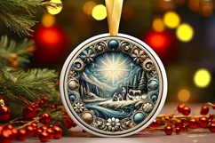 Round Christmas Ornament Sublimation|Clipart Product Image 2