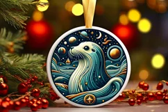 Round Christmas Ornament Sublimation|Clipart Product Image 1