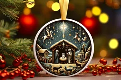 Round Christmas Ornament Sublimation|Clipart Product Image 2