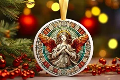 Round Christmas Ornament Sublimation|Clipart Product Image 2
