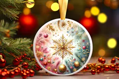 Round Christmass Ornament PNG Product Image 1