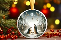 Round Christmas Ornament Sublimation|Clipart Product Image 1