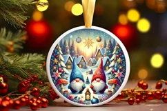 Round Christmas Ornament Sublimation|Clipart Product Image 2