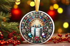 Round Christmas Ornament Sublimation|Clipart Product Image 2