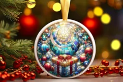 Round Christmas Ornament Sublimation|Clipart Product Image 2