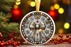 Round Christmas Ornament Sublimation|Clipart Product Image 2