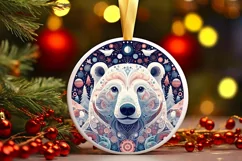 Round Christmas Ornament Sublimation|Clipart Product Image 2