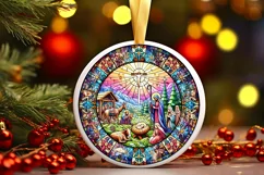 Round Christmas Ornament Sublimation|Clipart Product Image 2