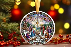 Round Christmas Ornament Sublimation|Clipart Product Image 2