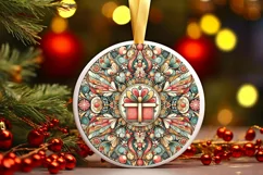 Round Christmas Ornament Sublimation|Clipart Product Image 2