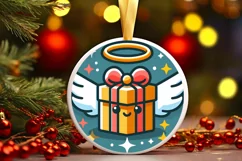 Round Christmas Ornament Sublimation|Clipart Product Image 2