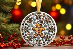Round Christmas Ornament Sublimation|Clipart Product Image 2