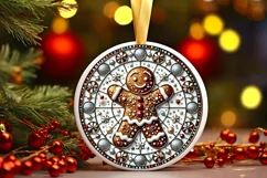 Round Christmas Ornament Sublimation|Clipart Product Image 2