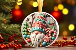 Round Christmas Ornament Sublimation|Clipart Product Image 2