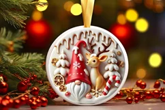Round Christmas Ornament Sublimation|Clipart Product Image 2