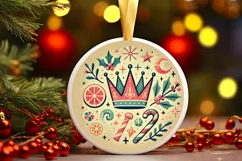 Round Christmas Ornament Sublimation|Clipart Product Image 2