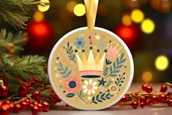 Round Christmas Ornament Sublimation|Clipart Product Image 2