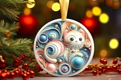 Round Christmas Ornament Sublimation|Clipart Product Image 1