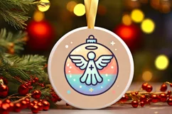 Round Christmas Ornament Sublimation|Clipart Product Image 2