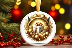 Round Christmas Ornament Sublimation|Clipart Product Image 2