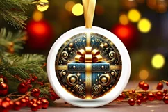 Round Christmas Ornament Sublimation|Clipart Product Image 2