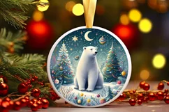 Round Christmas Ornament Sublimation|Clipart Product Image 1