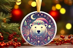 Round Christmas Ornament Sublimation|Clipart Product Image 1