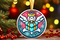 Round Christmas Ornament Sublimation|Clipart Product Image 2