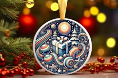 Round Christmas Ornament Sublimation|Clipart Product Image 2