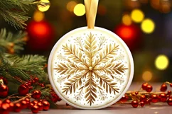 Round Christmas Ornament Sublimation|Clipart Product Image 1