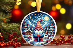 Round Christmas Ornament Sublimation|Clipart Product Image 1