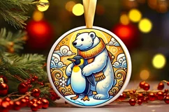 Round Christmas Ornament Sublimation|Clipart Product Image 2