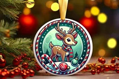 Round Christmas Ornament Sublimation|Clipart Product Image 2