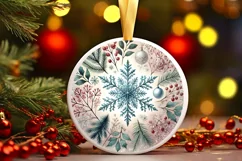 Round Christmas Ornament Sublimation|Clipart Product Image 1