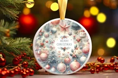Round Christmas Ornament Sublimation|Clipart Product Image 1