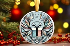 Round Christmas Ornament Sublimation|Clipart Product Image 1