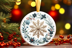 Round Christmass Ornament PNG Product Image 1