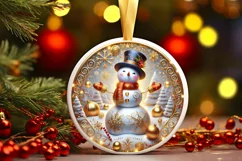 Round Christmas Ornament Sublimation|Clipart Product Image 2