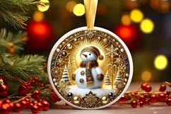 Round Christmas Ornament Sublimation|Clipart Product Image 2