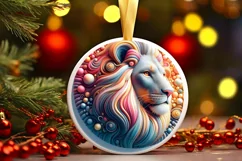 Round Christmas Ornament Sublimation|Clipart Product Image 1