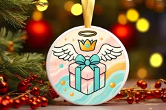 Round Christmas Ornament Sublimation|Clipart Product Image 2